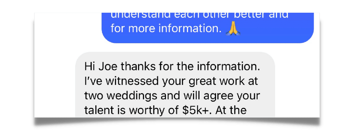 Message from a guest who attended a wedding at Park Hyatt Aviara in Carlsbad