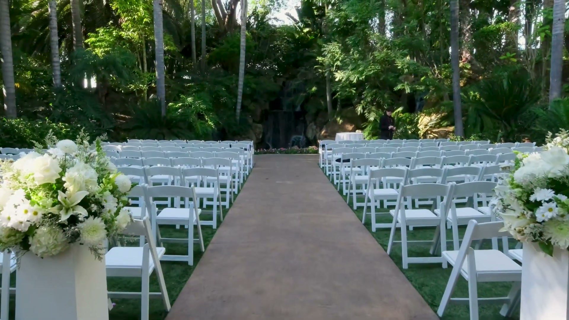 Tropical gardens and ceremony site at Grand Tradition Estate in Fallbrook